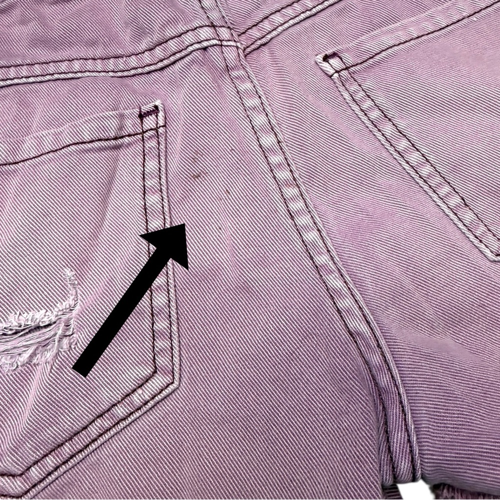 Free People Purple Button Up Micro Shorts Size 25 - Picture 4 of 4